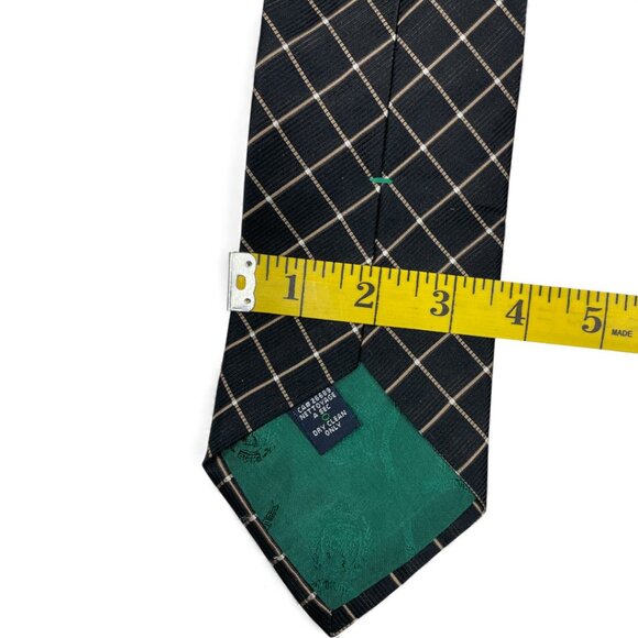 Tommy Hilfiger Silk Tie Geometric Black Brown Vintage 90's - Picture 5 of 6